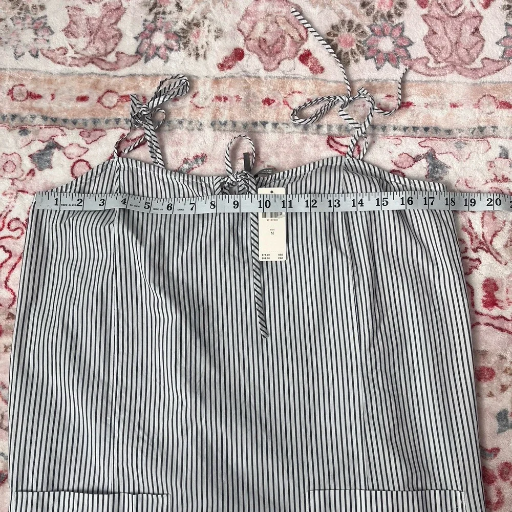 Anthropologie Women's 100% Cotton Mini Dress Seersucker Spaghetti Strap Dress M - Picture 7 of 8